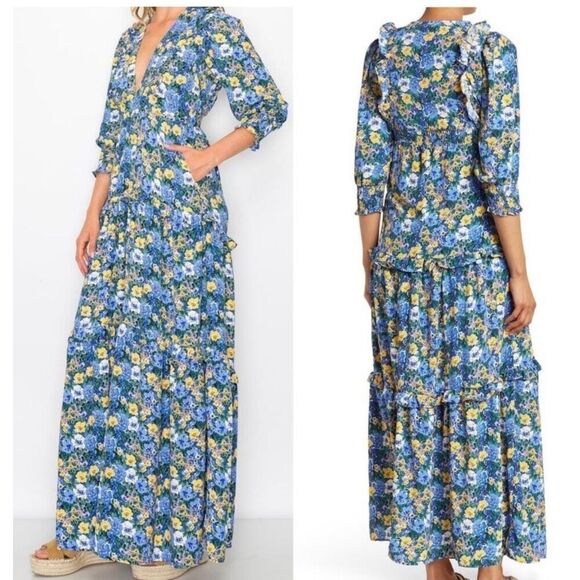Code x Mode Blue Floral Maxi Dress Nwt Small - Picture 8 of 8